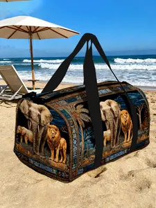 1pc Majestic Safari Travel bag Unisex Handbag, Outdoor Luggage Storage Bag, Women's Travel and Yoga Bag, Machine Washable Casual Sports Bag, Trendy Unisex Bag, Ideal for Gym