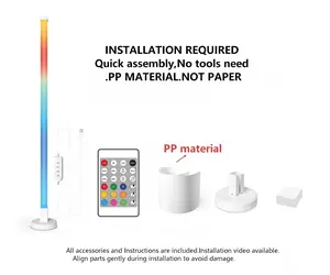1.2m Corner Floor Lamp, Smart PP RGB LED Corner Lamp with App & Remote, Modern Floor Lamp with 16 Million Colors, Music Sync, Scene Modes, Color Changing Standing Lamps for Living Room, Bedroom