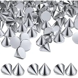 440 count 8mm  ABS  Spike Cone Studs, Rivets Cone Spike Studs Beads, Flat  Punk Spikes DIY Crafts Studs Glue on Decoration for Clothing Leather Clothes Belt Bag Shoes  Trims
