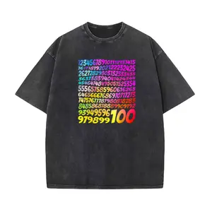 Number Day Washed Cotton T-Shirt – Stylish Math Day Costume Top