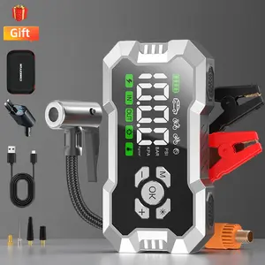 16800mAh [ 5 in 1 Function ] Geeneu Portable Car Jump Starter With Air Compressor 6000A (10.0L Gas, 9.0L Diesel) With 150 PSI Tire Inflator, 12V Car Battery Jump Power With LED Light F6 portable jumpstarter batterycharger Outdoorfun Emergency Lighting