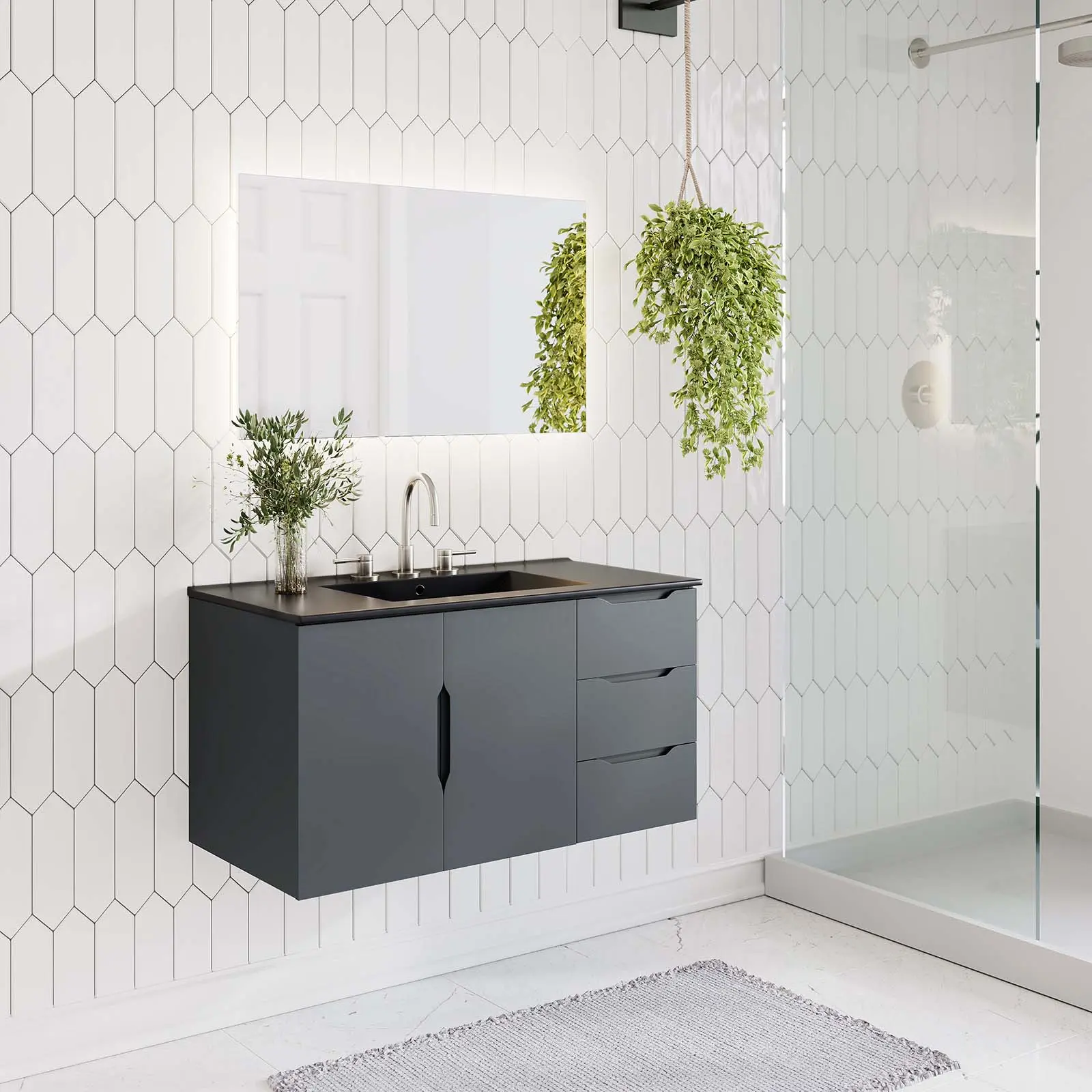 Modway Vitality 36" Modern Bathroom Vanity Cabinet - Home Improvement Furniture with Storage Drawer (Sink Basin Not Included, Gray)