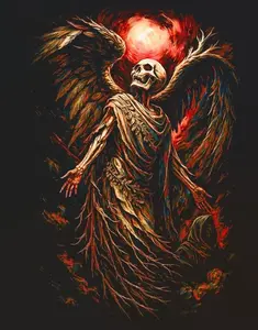 Halftone Skull Design for Black Fabric Ready to Press Heat Transfer DTF Transfer Direct to Film Heat Press Settings 300-320°F Cotton Polyester Firm Press Instructions