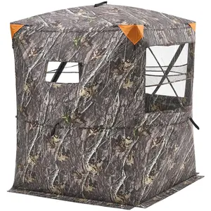 VEVOR Hunting Blind, TikTokShopBlackFriday, 2-3 Person Thermal Ground Blinds with Tri-Leg Chair and Carrying Bag, Portable Camouflage Tent, Durable Concealed Shelter with Silent Zipper Door and Window, for Turkey Deer