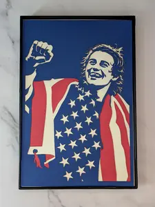USA Hockey Gold Medal Portrait Poster, American Flag Victory Wall Art, Olympic Champion Sports Print