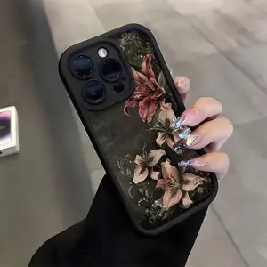 A Premium Black TPU Phone Case with a High-End Lily Flower Print, Designed for Iphone17 ,11, 12, 13, 14, 15, 16, XS, XR, X, 7, 8, 12, 13 Plus, Pro Max, And SE Series. It Makes a Great Gift for a Girlfriend, Boyfriend, Friend, Or Even for Yourself.