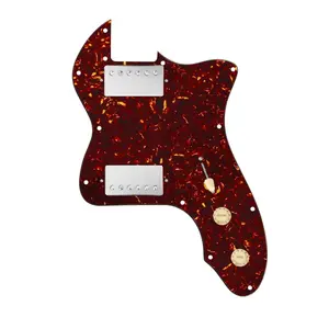 920D Custom 72 Thinline Tele Loaded Pickguard With Nickel Cool Kids Humbuckers, Aged White Knobs, and Tortoise Pickguard