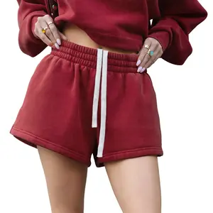 FAIABLE Women’s Fleece Sweat Shorts High Waisted Elastic Waist with Adjustable Drawstring Casual Lounge Shorts Soft Cotton Blend Relaxed Fit Vintage Washed Athletic Running Gym Summer Shorts with Side Pockets Slit Hem Tank Tops Tank Tops Tank Tops