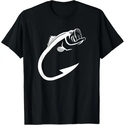Fish Hook Minimal Art Cool Fishing Lover Art Lover Gift T-Shirt Fit Casual Streetwear Men Gifts Shortsleeve Classic Tshirt