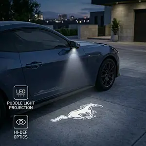 DriveSmart Shop Mustang(2015~2026) Side Mirror Logo Projector Puddle Light Welcome Lamp Static HD Pattern