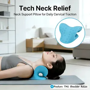 Cervical Massage Pillow Portable Gravity Acupressure Neck Correction Neck Support Sleep Repair Traction Pillow Body Care Therapy Home Spa Equipment Blue