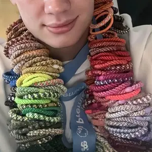 Haaland's same colorful braided hair tie, high-elasticity sports hair tie, unisex, non-slip, simple and versatile.