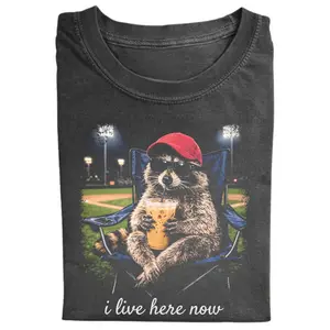 Raccoon I Live Here Now Graphic Tee, Funny Animal Shirt, Vintage Raccoon T-Shirt, Cute Graphic Tee, Tee for Raccoon Lovers, Gift for Men, Gift for Women