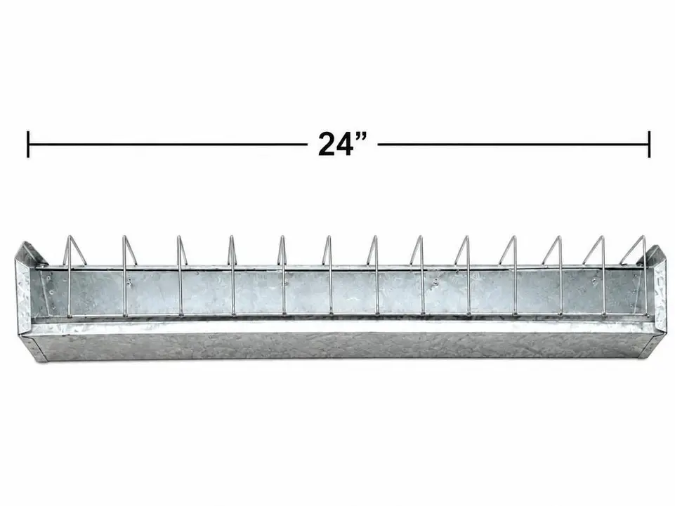 Galvanized steel livestock feeder trough 24"