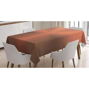 Abstract Tablecloth, Realistic Circular Texture Image Optical Motion Business Modern Digital Print, Rectangular Table Cover for Dining Room Kitchen Decor, 60" X 84", Rose Brown