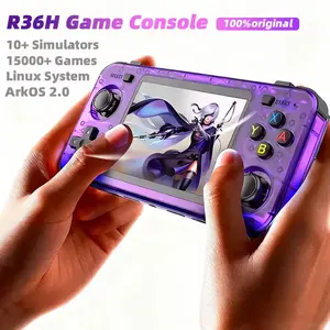 R36h Retro Handheld Game Console, Open Source Linux System, Cortex-A35 Cpu, 64GB TF Card, over 10,000 Classic Games, 3.5 Inch IPS Screen, Gaming Console