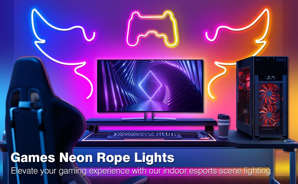 YEEWHALE RGB LED Neon Rope Lights, 24V IP65 Waterproof Flexible Super Bright LED Strip with Remote/APP Control, Wall Decor & Cool Room Decor Accessories for Adults Bedroom & Outdoor Room Decorations, Adjustable Brightness Led, Led Lighted tiktokshopspring YEEWHALE RGB LED Neon Rope Lights, 24V IP65 Waterproof Flexible Super Bright LED Strip with Remote/APP Control, Wall Decor & Cool Room Decor Accessories for Adults Bedroom & Outdoor Room Decorations, Adjustable Brightness Led, Led Lighted tiktokshopspring