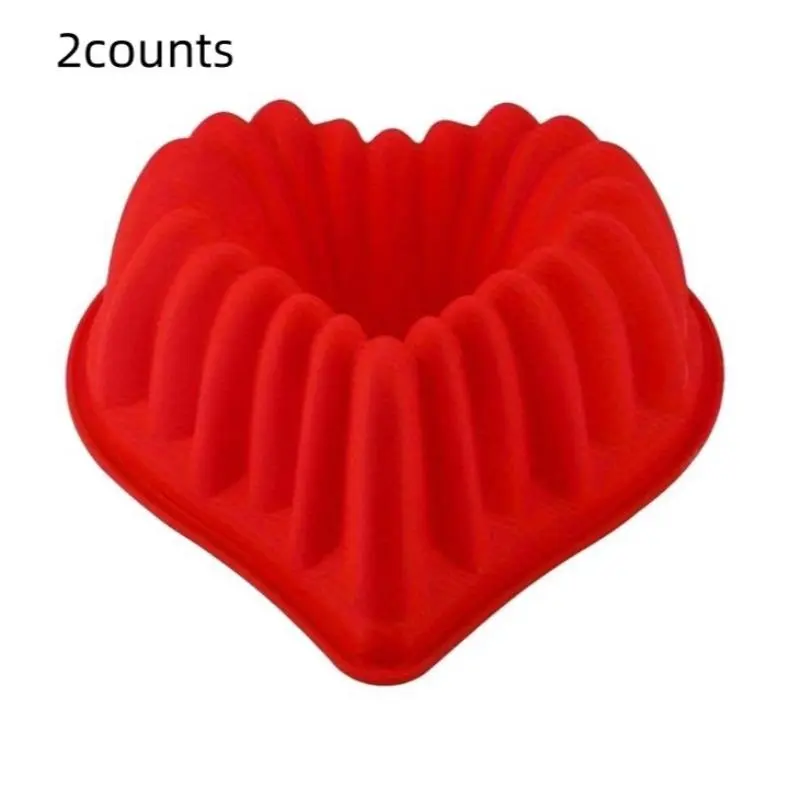 Heart Shaped Cake Mold, 2 Counts Non-stick Silicone Cake Mold, Durable & Easy To Clean Baking Tool Bakeware for Cake, Chocolate, Soap, Silicone Cake Pan, Silicone Baking Molds