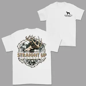 Straight Up Southern Deer Antler Shirt, Cotton Fabric Tshirt, Casual Menswear, Gift For Men