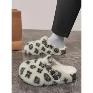 Unisex Warm Comfortable Slippers, High-Quality Faux Fur, Anti-Slip Outdoor Shoes, Casual Fashion Artificial Leather, Perfect Gift