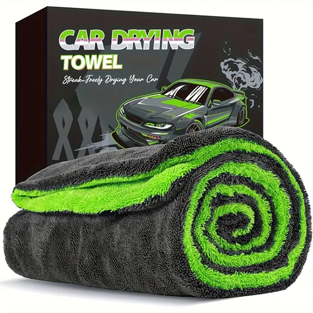 [Detail Choice] TWISTED-LOOP DRYING TOWEL, Ultra-Absorbent Drying Towel for Cars and Trucks, Professional Detailing Towel for Streak- and Scratch-Free Car Drying, 1300 GSM Double-Sided Premium Microfiber, 16 x20" Car Wash Kit