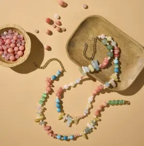 Mixtopia Unisex Beaded Necklace & Bracelet Set - Pastel Colored Beads for All - Trendy Jewelry for Men & Women
