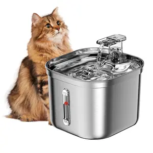 Ultra-Quiet Cat Water Fountain - 2.2L Large Capacity, Food-Grade Stainless Steel, Advanced Filtration, and Faucet-Type Water Flow for Healthy Cats multipet home