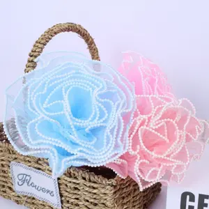 1pc Floral Packaging Ruffle Ribbon, 2m/28cm, Pearl Edge, Ideal for Bouquets, DIY Flower Art, Gift Decoration