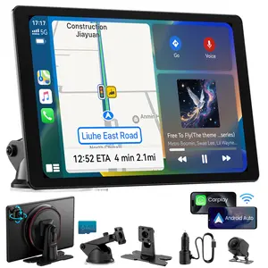 IIWEY IK11 11" Extra Large Wireless Apple CarPlay Screen for Car – Ultra-Slim 0.16 Inch Touchscreen Car Stereo with Android Auto, 4K Dash Cam, 1080p Backup Camera, GPS, Mirror Link, Voice Control， FREE 64GB Memory Card