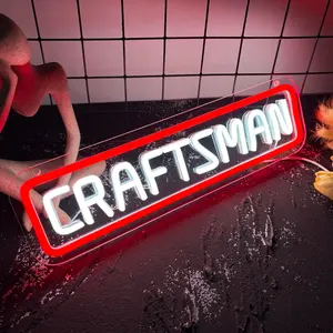 "CRAFTSMAN" Illuminated Neon Sign — Compact & Portable, USB-Powered, Acrylic Material — Novelty Neon Art for Bedroom Decor & Man Caves — Wall-Mountable