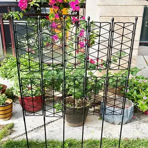 Iron Wire Flower Trellis, 1 Set Versatile Indoor/outdoor Plant Support for Climbing Vines, Roses & Lotuses, Balcony, Flower Wall Grid, Garden Obelisk Trellis
