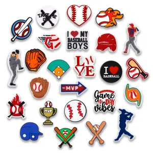 Baseball Croc Charms 25PCS PVC Clog Pins Accessories Party Favors Birthday Gifts Holidays Decoration for Boys Women Girls