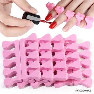 🎀 50/100/200 Pcs Nail Toe Separators | Soft Pink Sponge Finger & Toe Spacers, Ideal for Nail Practice & Polish Application | Essential Tool for Nail DIY & Salons