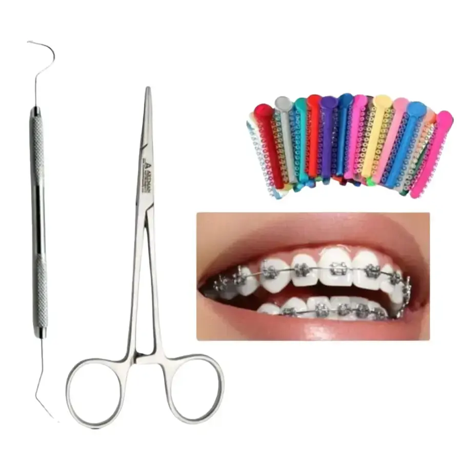 Kit Orthodontic Braces Color Changing Kit 1040pcs Premium Quality Ergonomic Design Dental Ligature Ties for Brackets Easy DIY Application