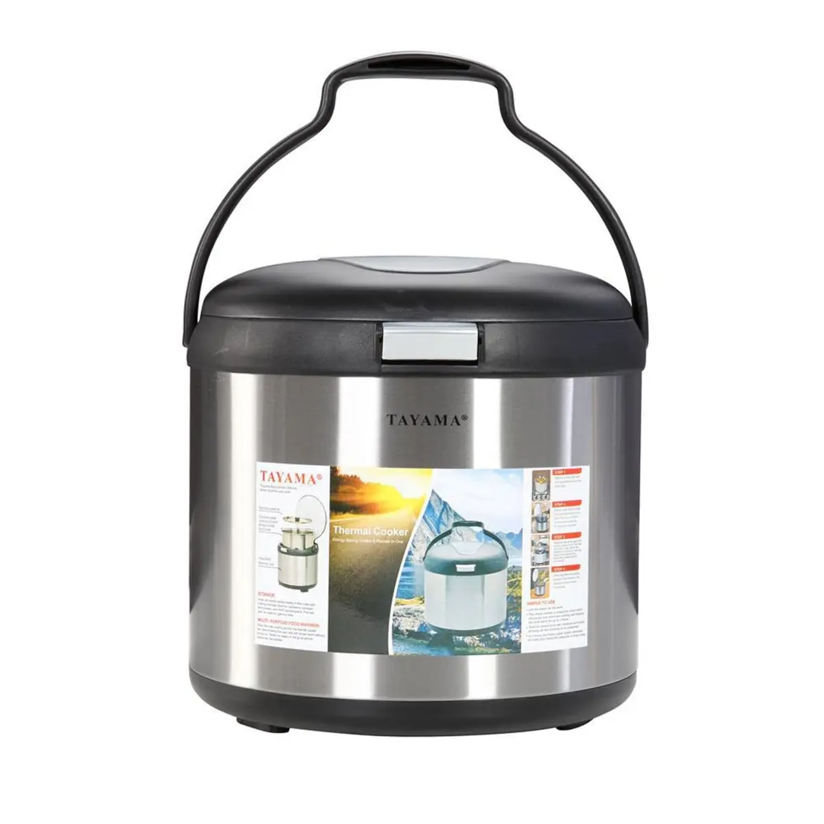 Tayama TXM-70CFZR 7 Qt Stainless Steel Thermal Cooker, Energy-Saving Heat Retention Stainless Steel Cookware for Busy Users