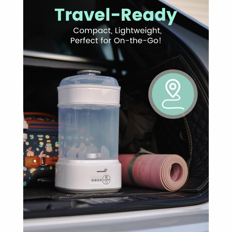 Grownsy Bottle Sterilizer and Dryer, Electric Steam Sterilizer for all Bottles, Nipples and Pump Parts, BPA Free Compact,Bottle Washer