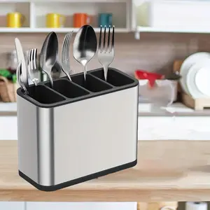 Kitchen Cutlery Organizer Knife Stand Plastic Drain Storage Holder Spoon Fork Chopstick Kitchenware Cooking Tool Tray Shelf Box