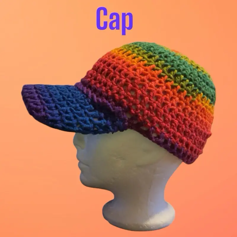 Crochet BaseBall Cap - Colorful & Solid Design Cap