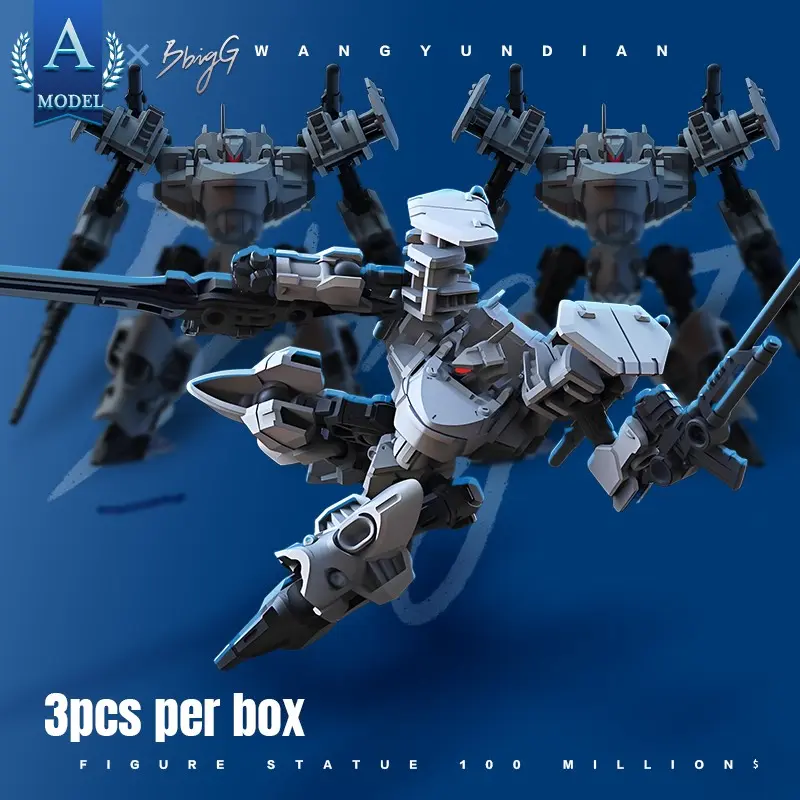 3-Pack 1/60 Scale Sci-Fi Mecha Assembly Model, Highly Movable Robot, 3mm Universal Interface, DIY Multi Jointed Collectible Action Figure Set, Articulated Figurines, Gift Idea
