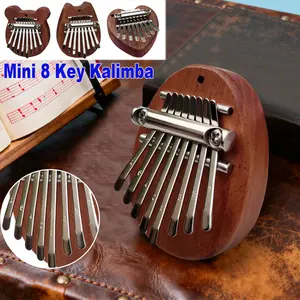 Pogolab Mini Kalimba Thumb Piano 8 Keys Wooden Exquisite Finger Piano Musical Instrument Gift for Toddler Child Valentines Adult Beginners