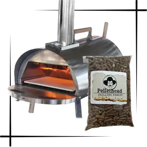 Wood, Pellet-Fired PoBoy Portable Pizza Oven, Freestanding Outdoor Cooking Oven with Apple Flavored Pellets Included!