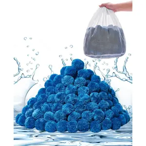 VEVOR Pool Filter Balls for Sand Filter, 4 lbs, Filter Balls Replace Pool Filter Sand, Reusable Blue Polyester Fiber Filter Media with Wash Bag, for Swimming Pool Aquarium Tank Above Ground PoolVEVOR Super Brand Day