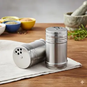 Stainless Steel Spice Jars - Airtight Containers for Kitchen Utensils, Moisture-Proof Seasoning Canisters, Camping & Pantry Organization, Eco-Friendly Refillable Spice Bottles with Lids, Non-Corrosive Storage