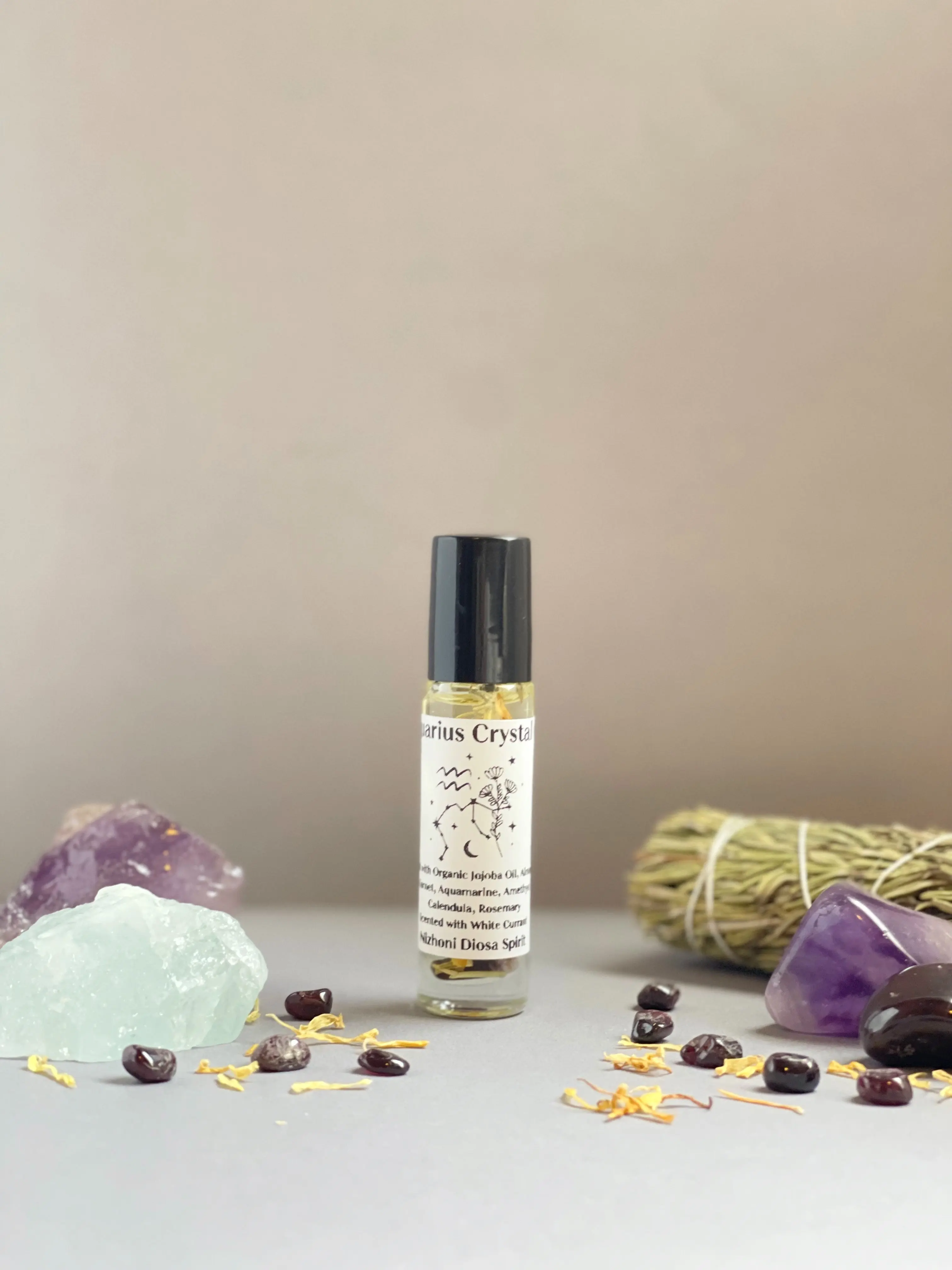 Nizhoni Diosa Spirit Aquarius Crystal Oil, Pure Natural Oil for Aromatherapy, Health & Wellness Support