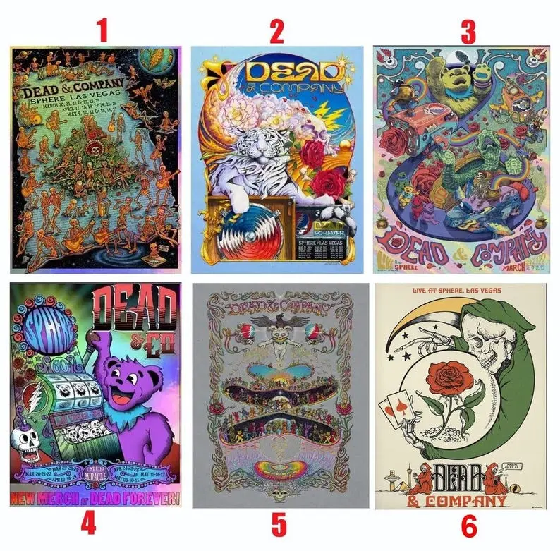 Dead & Company Dead Forever 2025 Sphere Las Vegas Poster, fan gift