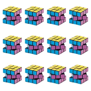 1 1/2" Mini Assorted Bright Colors Plastic Puzzle Cubes - 12 Pc.