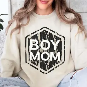 Retro Bottomland Boy Mom Oldschool Camo Pattern Unisex Sweatshirt, Vintage Camo Mama Shirt Full Sizes, Full Colors Classic Sweaters Tops Womenswear