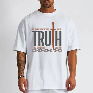 [Sale off up to 50%] Truth Will Set You Free John 832 Christian Comfort Colors Tee Pure Ring-Spun Cotton Fabric Casual Crew Neck Short Sleeve Soft-Washed T-Shirt Tops for Women for Men