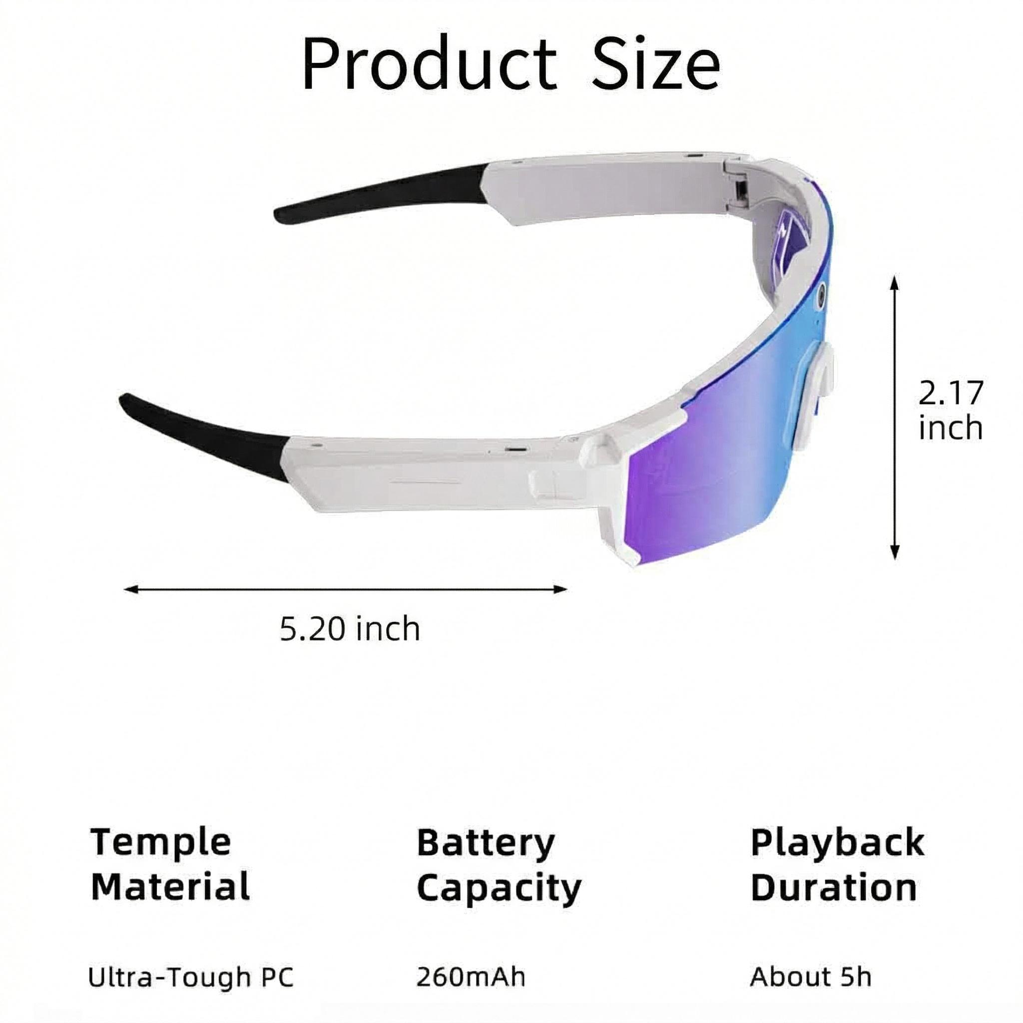 2026 New AI Smart Sport Sunglasses with HD 32MP Camera, 1200P Video Recording, AI Assistant (ChatGPT) & Real-Time Translation, Voice Control, Bluetooth 5.4 & WiFi – Ideal for Cycling, Golf, Running & Driving