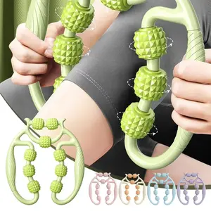 Circular Leg Clips Leg Clips Thigh Massage Tools Yoga Roller Clips Muscle Relaxation Stress Reduction Nine Wheel Leg Massager Body Care Green